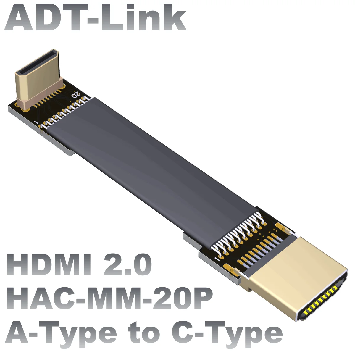 ADT-Link ̴ HDMI 2.0  FPC ÷ ͽټ ̺, Ÿ A to C, 4K, 60Hz FPV װ ,  ī޶ ǥ